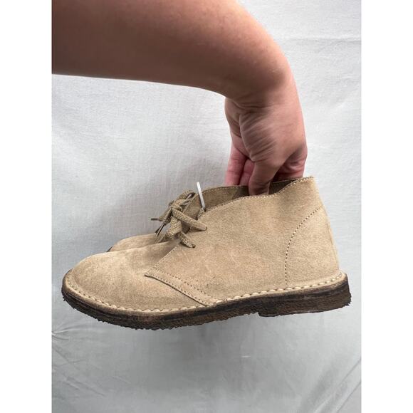 J Crew Crewcuts leather suede boots ' 1990 MacAlister in camel: Big Kid size K5 - Picture 4 of 12